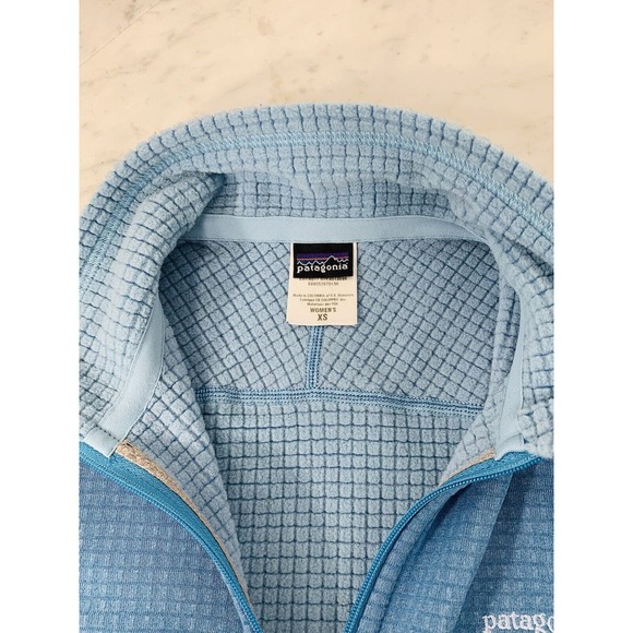 Patagonia R1 Regulator Jacket Women XS Light Blue Full Zip Polartec Waffle EUC - Picture 6 of 13